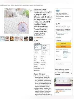 Twin Heated Mattress Pad – Electric Bed Warmer with 5 Heat Settings